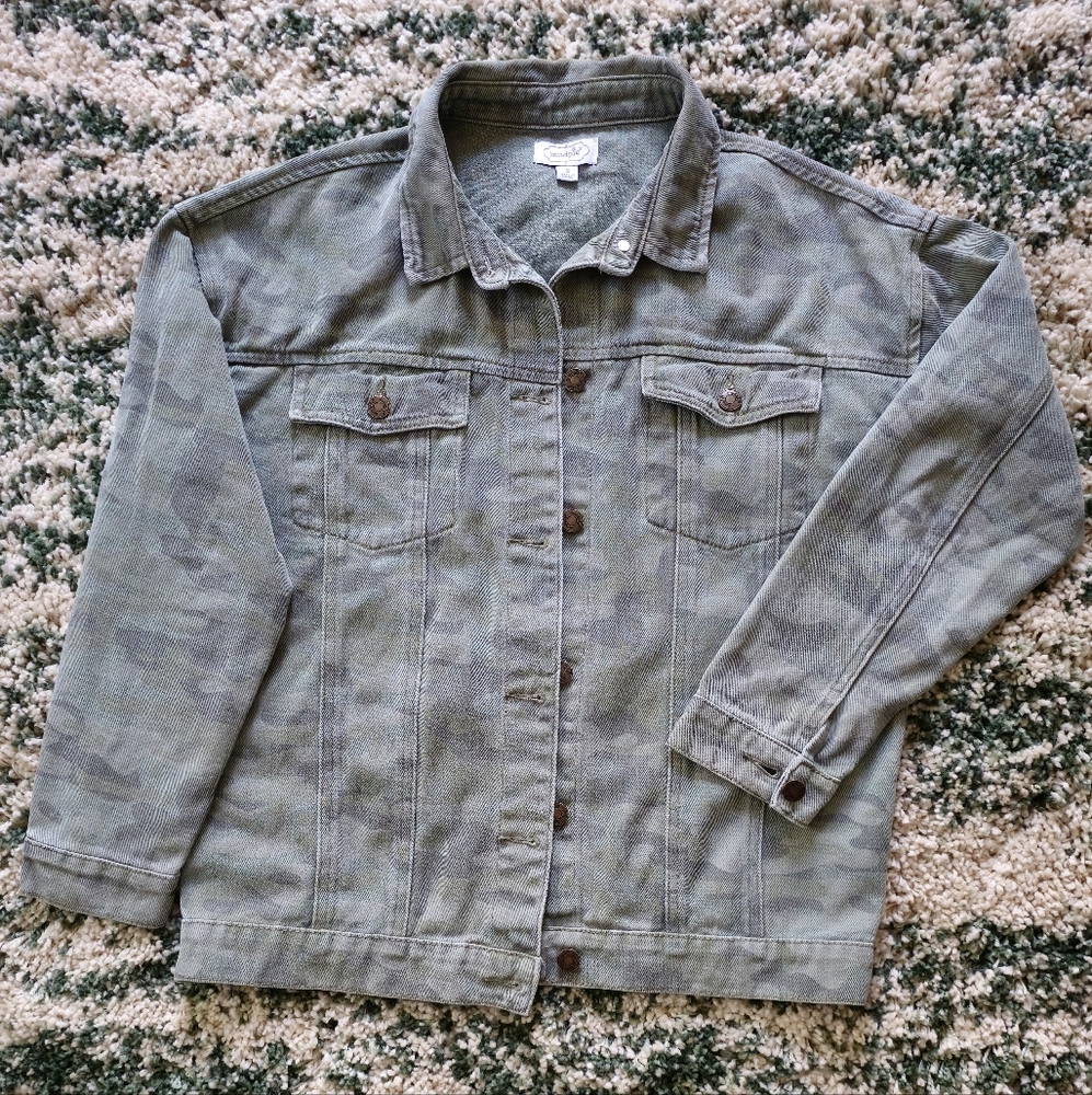 Mudpie Olive Green Denim Jacket